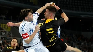 Michał Olejniczak kontra Flip Glavas w starciu Industrii Kielce w Zagrzebiu