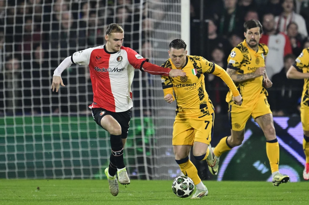 Piotr Zieliński w meczu z Feyenoordem 