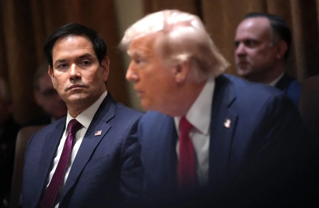 Sekretarz stanu Stanów Zjednoczonych Marco Rubio i prezydent USA Donald Trump Sekretarz stanu Stanów Zjednoczonych Marco Rubio i prezydent USA Donald Trump