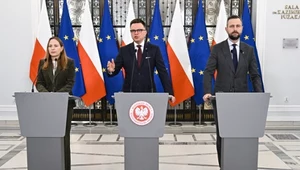 Konferencja prasowa marszałka Sejmu, ministra obrony narodowej i szefowej MFiPR