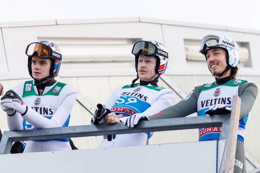 Marius Lindvik, Robert Johansson i Johann Andre Forfang Marius Lindvik, Robert Johansson i Johann Andre Forfang
