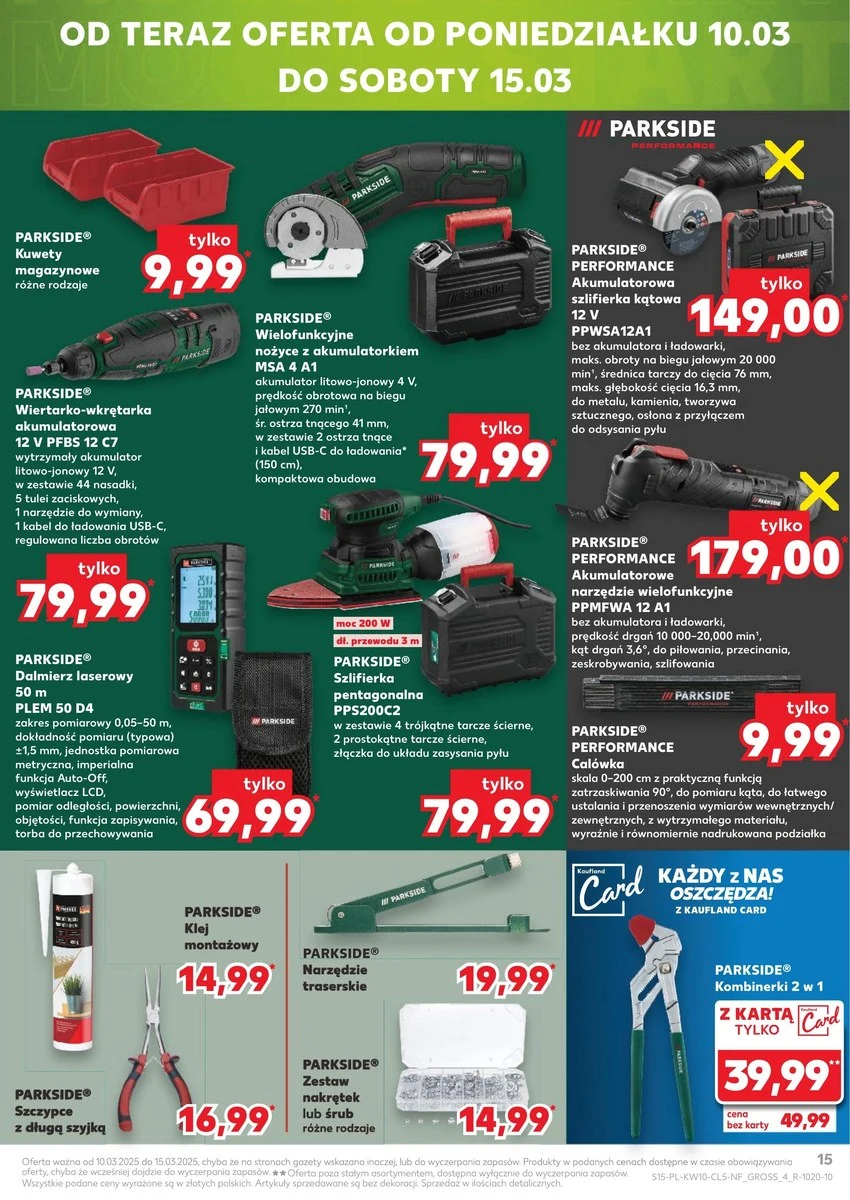 Narzędzia i akcesoria Parkside w Kauflandzie 