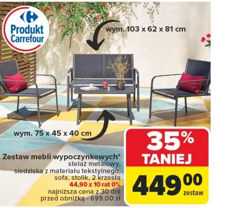 Zestaw mebli ogrodowych Carrefour