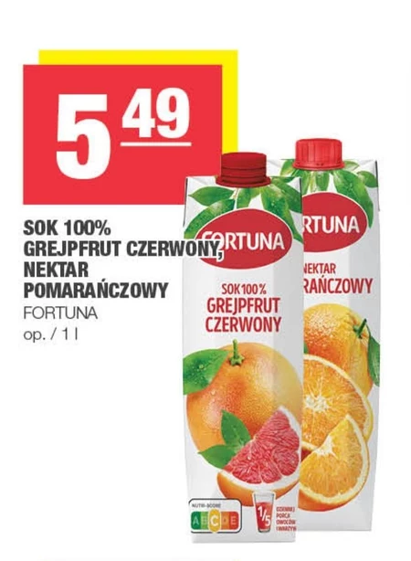 Fortuna Sok 100 % grejpfrut czerwony 1 l