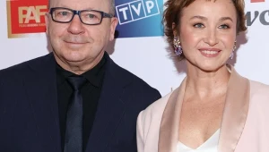 Zbigniew Zamachowski i Gabriela Muskała na gali Orłów.