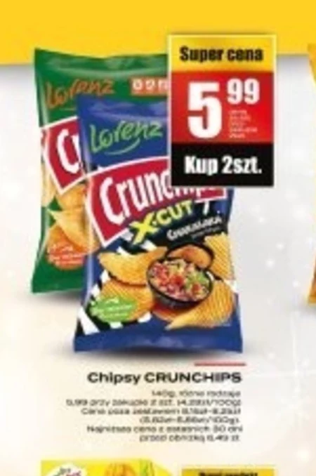 Crunchips X-Cut Chipsy ziemniaczane o smaku chakalaka 200 g