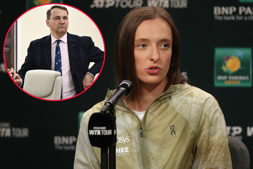 Iga Świątek i minister Radosław Sikorski Iga Świątek i minister Radosław Sikorski