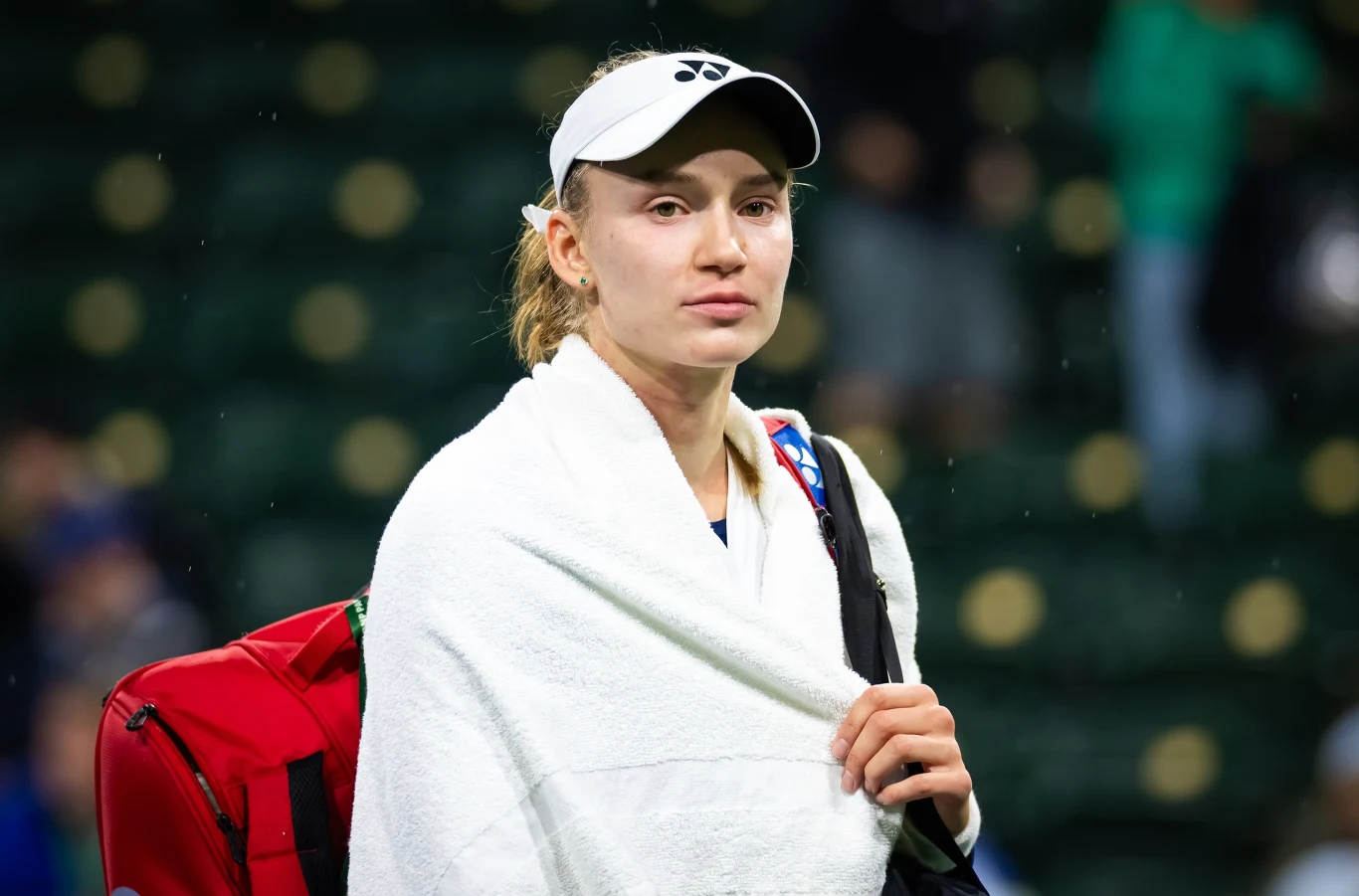 Jelena Rybakina po porażce w Indian Wells z Mirrą Andriejewą Jelena Rybakina po porażce w Indian Wells z Mirrą Andriejewą