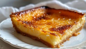 Delikatny sernik crème brûlée. Proste, budyniowe ciasto na Wielkanoc