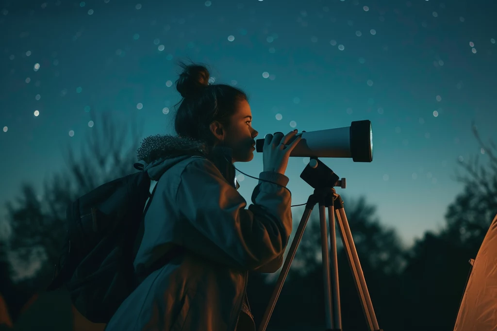 Obserwacja księżyca nocą 