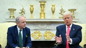 Premier Irlandii Michael Martin oraz prezydent USA Donald Trump
