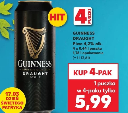 Guinness Draught Stout Piwo 440 ml