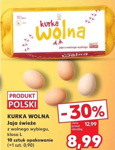 Kurka Wolna Jaja z wolnego wybiegu L 10 sztuk