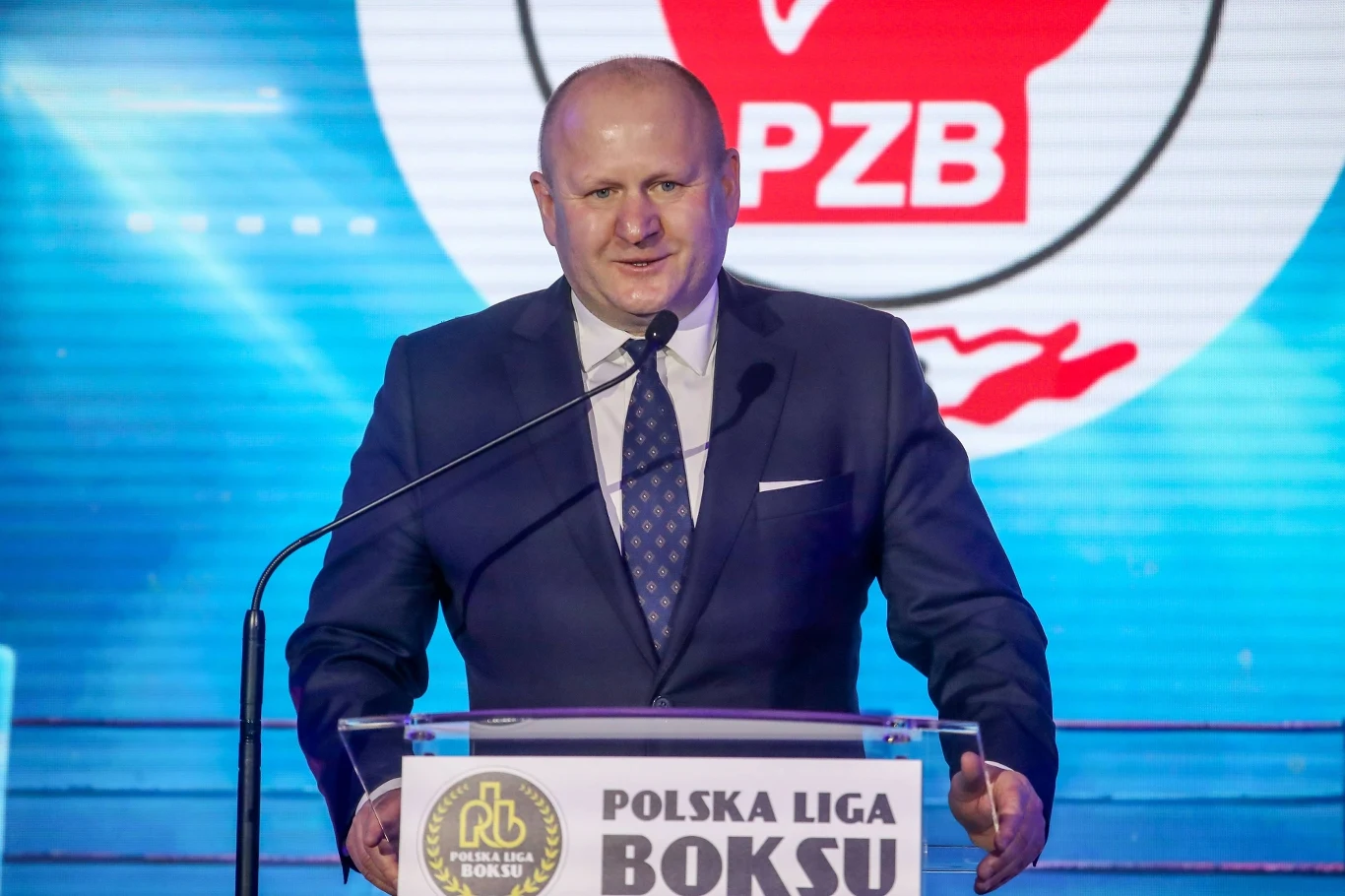 Prezes PZB Grzegorz Nowaczek podczas ogłaszania projektu pod nazwą Polska Liga Boksu
