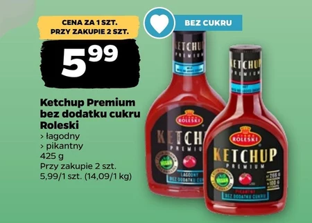 Firma Roleski Ketchup premium łagodny bez dodatku cukru 425 g