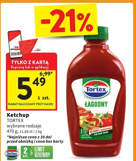 Tortex Ketchup łagodny 470 g