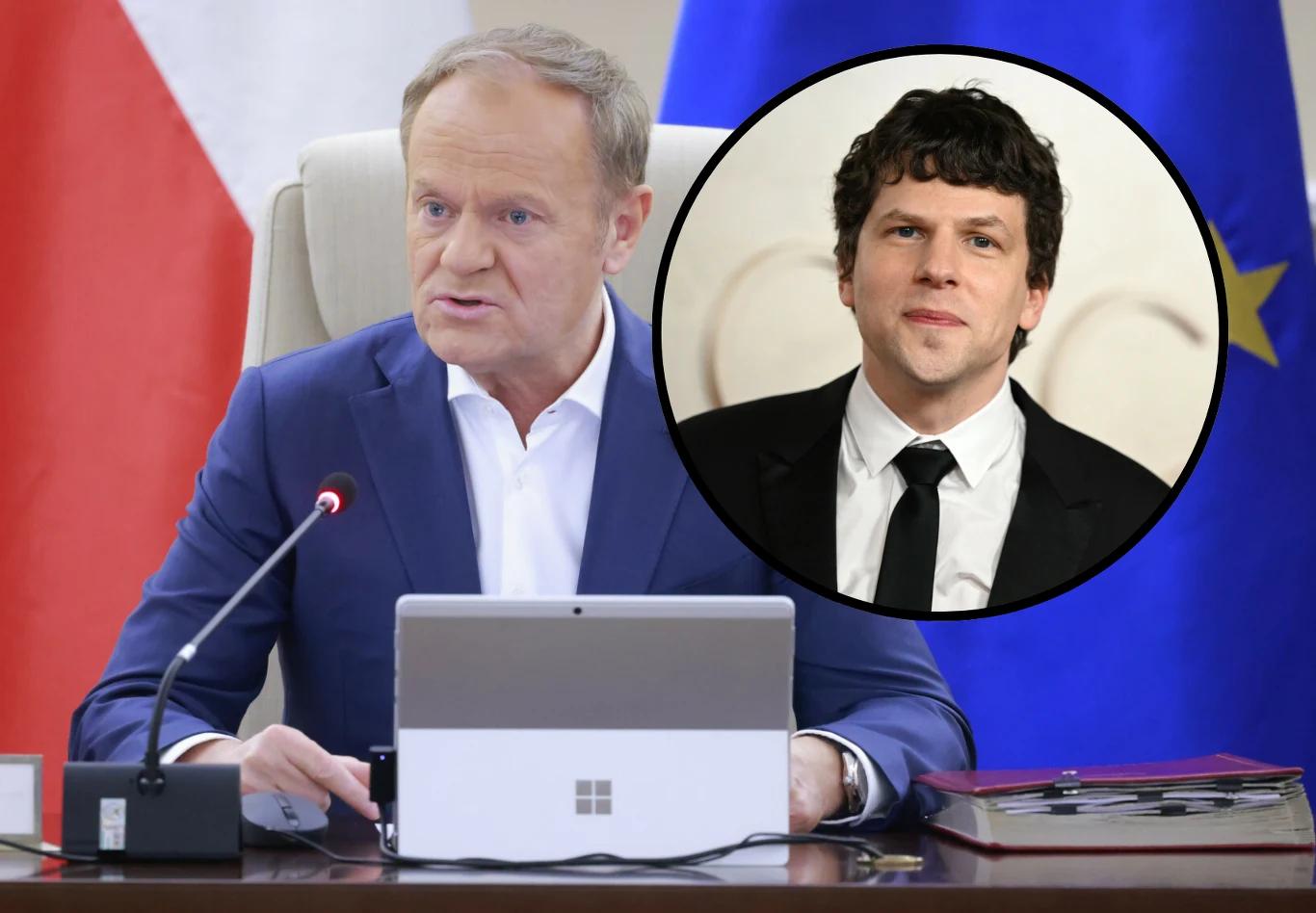 Donald Tusk zwrócił się do Jessego Eisenberga Donald Tusk zwrócił się do Jessego Eisenberga