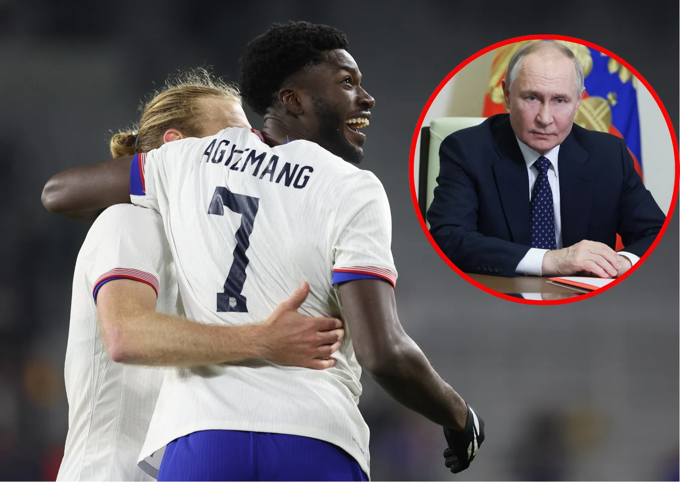 Reprezentanci USA w piłce nożnej i Władimir Putin Reprezentanci USA w piłce nożnej i Władimir Putin