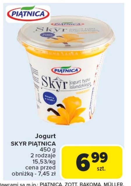 Piątnica Skyr Jogurt typu islandzkiego waniliowy 450 g