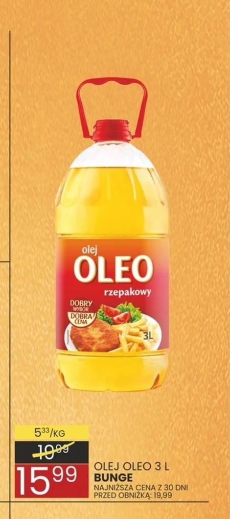 Oleo Olej rzepakowy 3 l