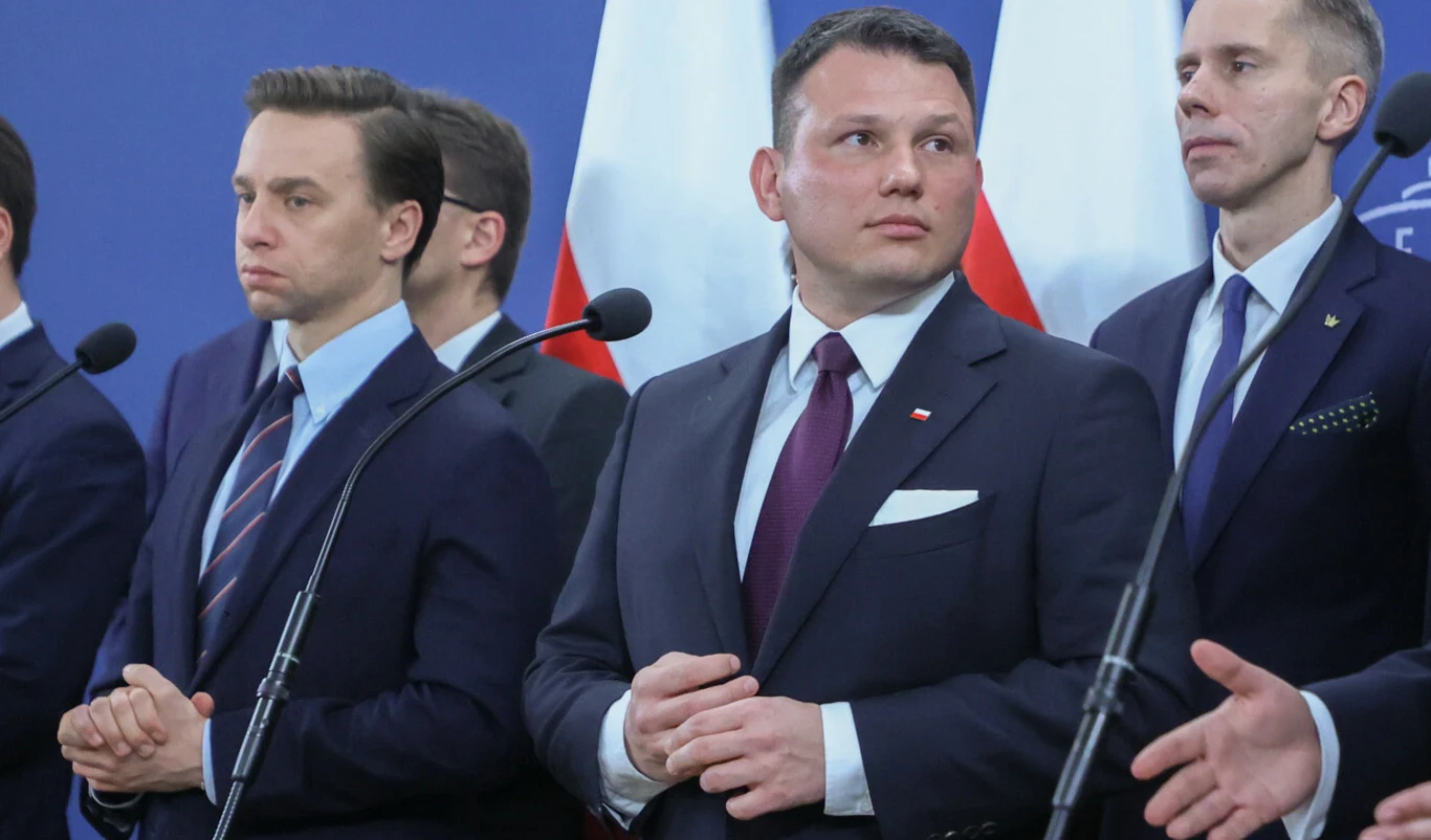 Liderzy Konfederacji Krzysztof Bosak i Sławomir Mentzen Liderzy Konfederacji Krzysztof Bosak i Sławomir Mentzen