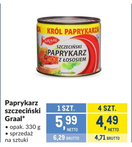 Graal Paprykarz szczeciński z łososiem 165 g