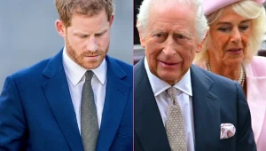 Książę Harry, król Karol III, królowa Camilla