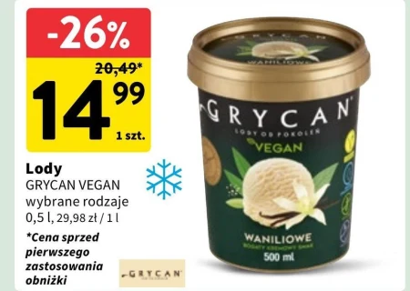 Grycan Vegan Lody waniliowe 500 ml