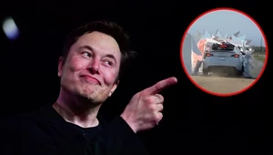 Tesla zderzyła się ze ścianą z namalowaną drogą. Jak w kreskówce