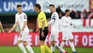 Anastasios Sidiropoulos, Krzysztof Piątek i Robert Lewandowski, mecz z Austrią, 2019 r.