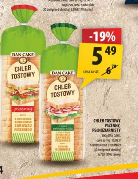 Dan Cake Chleb tostowy pszenny 500 g
