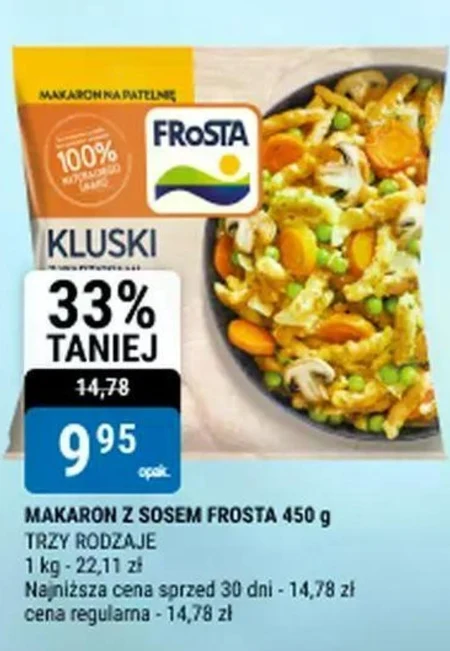 FRoSTA Makaron w sosie szpinakowym z pieczarkami 450 g