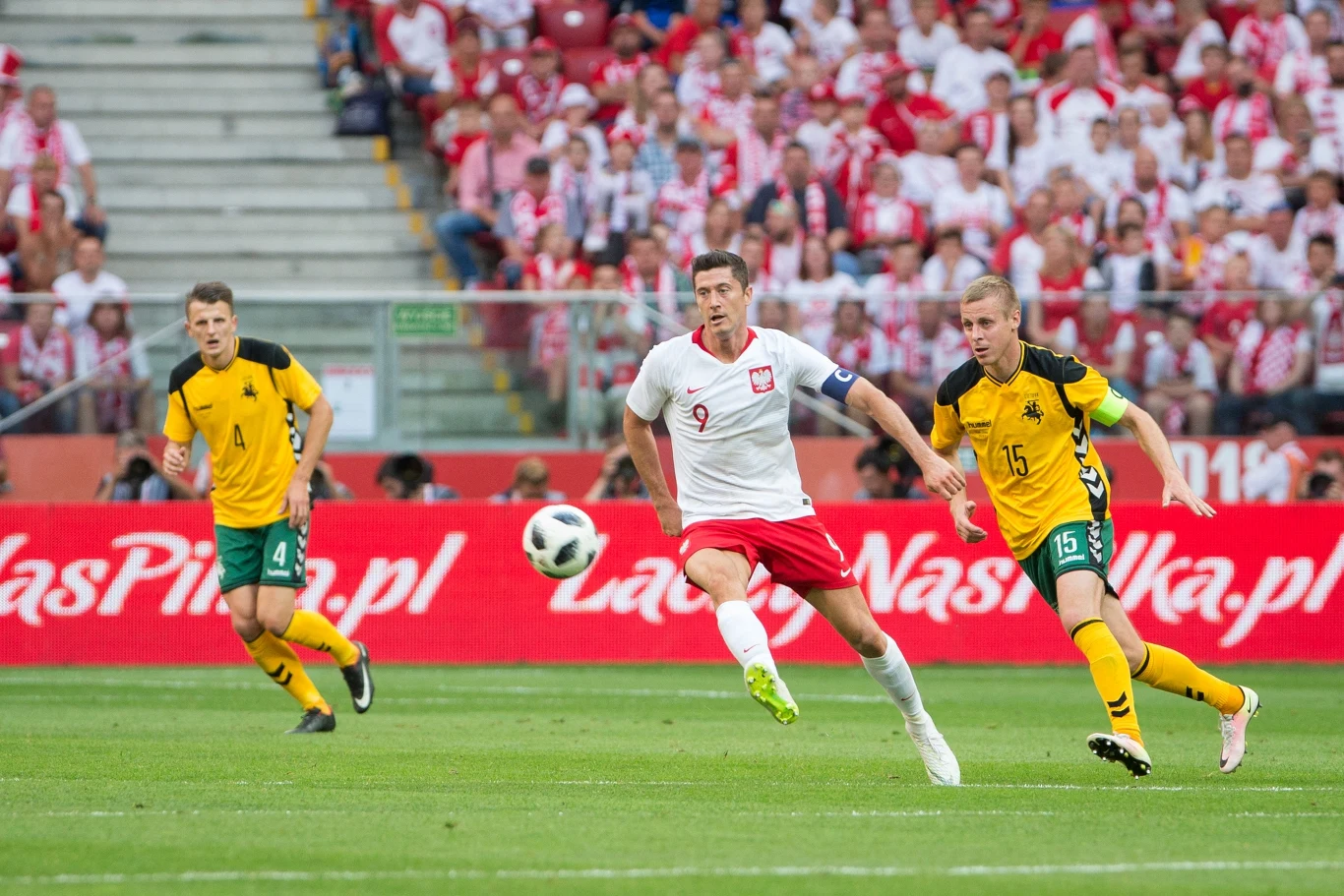 Robert Lewandowski w meczu Polska - Litwa. Warszawa, 2018 Robert Lewandowski w meczu Polska - Litwa. Warszawa, 2018