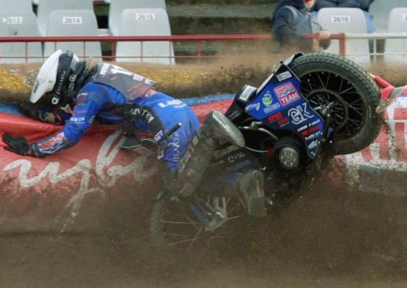 Wypadek na torze żużlowym