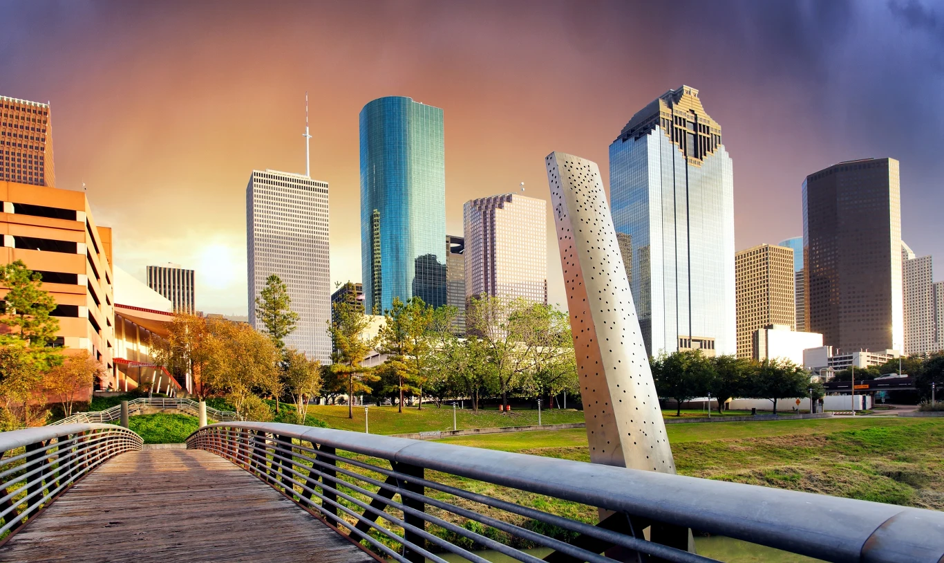 Widok na Houston i jego wieżowce