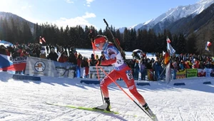 Natalia Sidorowicz podczas zawodów Pucharu Świata w biathlonie