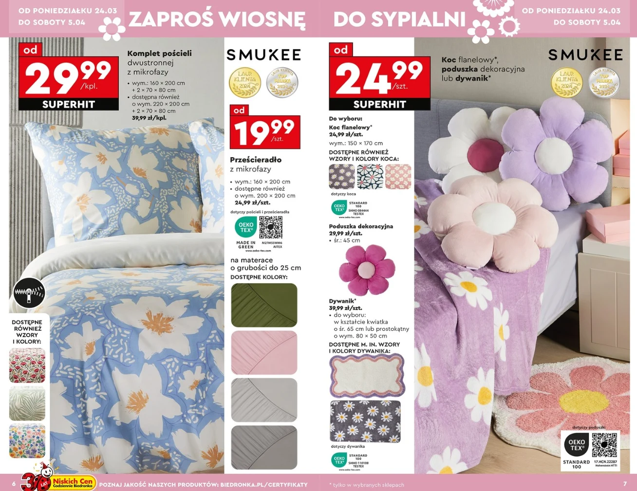 Urocze poduszki w kształcie kwiatów! Biedronka wprowadza wiosenne hity do sypialni!