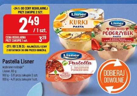 Lisner Pasta jajeczna z kurkami 80 g