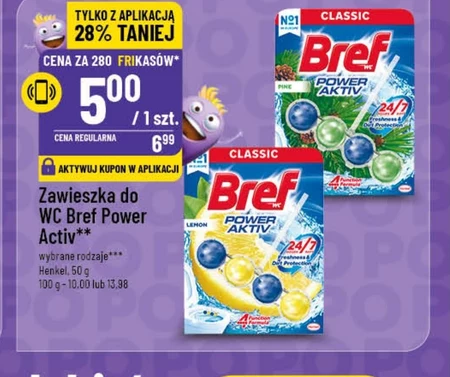 Bref WC Power Aktiv Zawieszka myjąco-zapachowa do muszli WC sosnowy las 50 g
