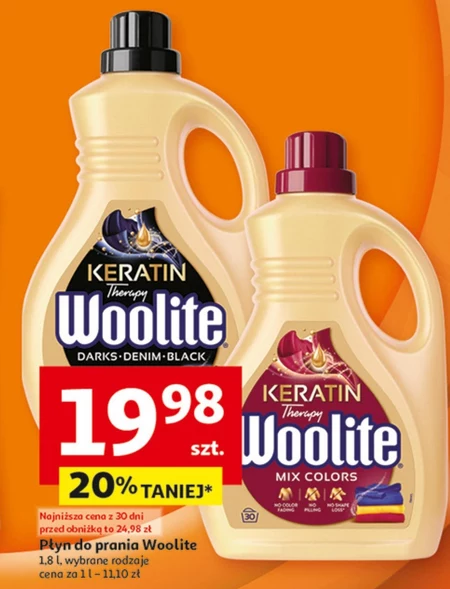 Woolite Keratin Therapy Płyn do prania do kolorów 1,8 l (30 prań)