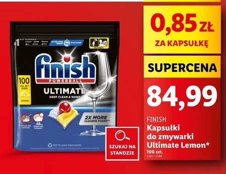 Finish Ultimate Lemon Kapsułki do mycia naczyń w zmywarce 1290 g (100 sztuk)