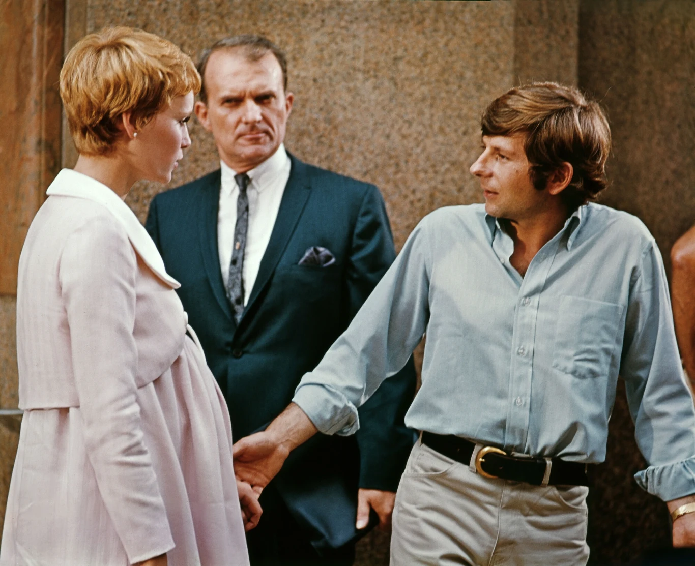 Mia Farrow i Roman Polański na planie filmu "Dziecko Rosemary"