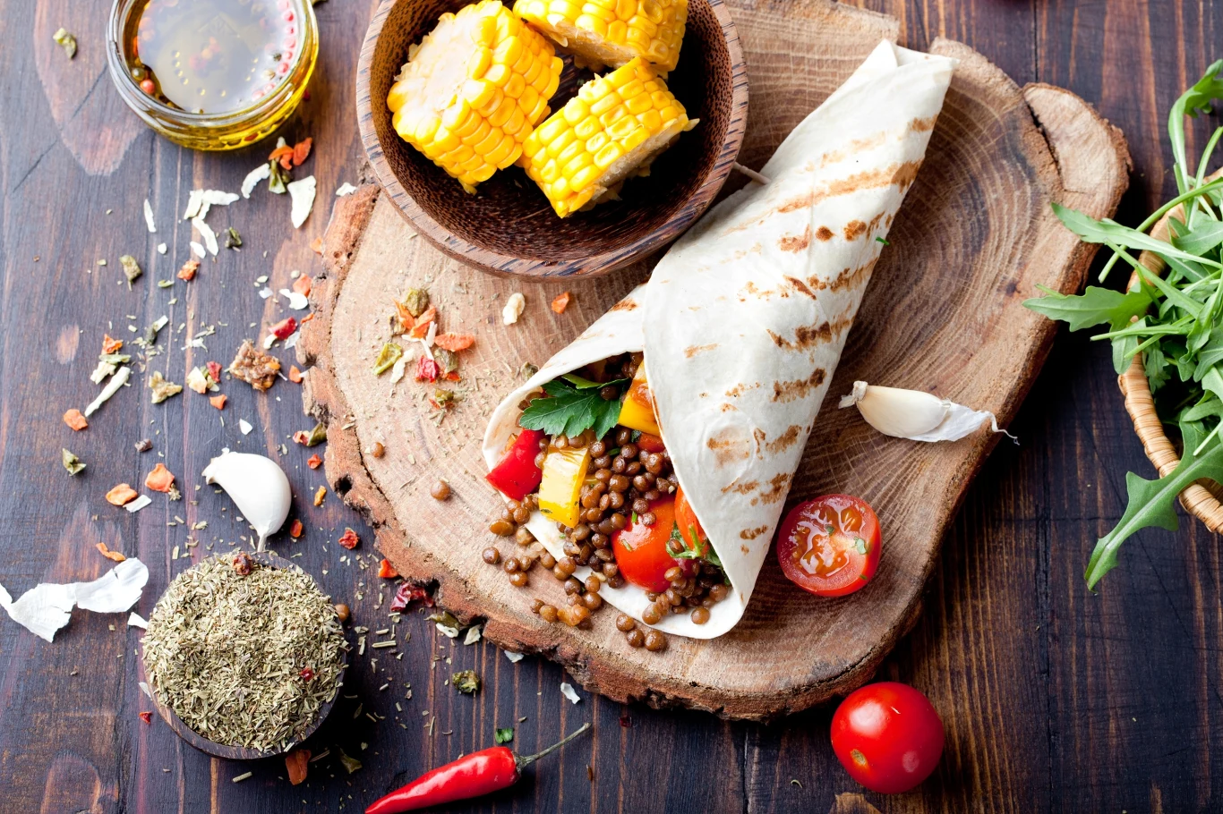 Tortilla z soczewicą 