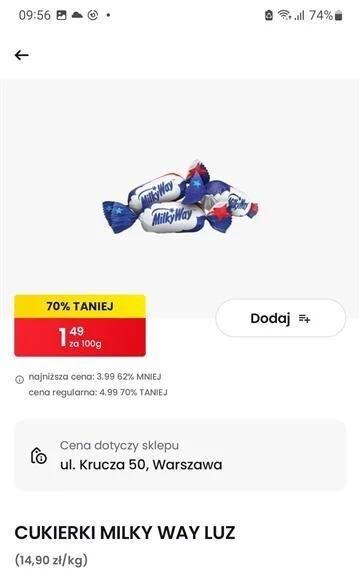 Cukierki 70% taniej w Biedronce 
