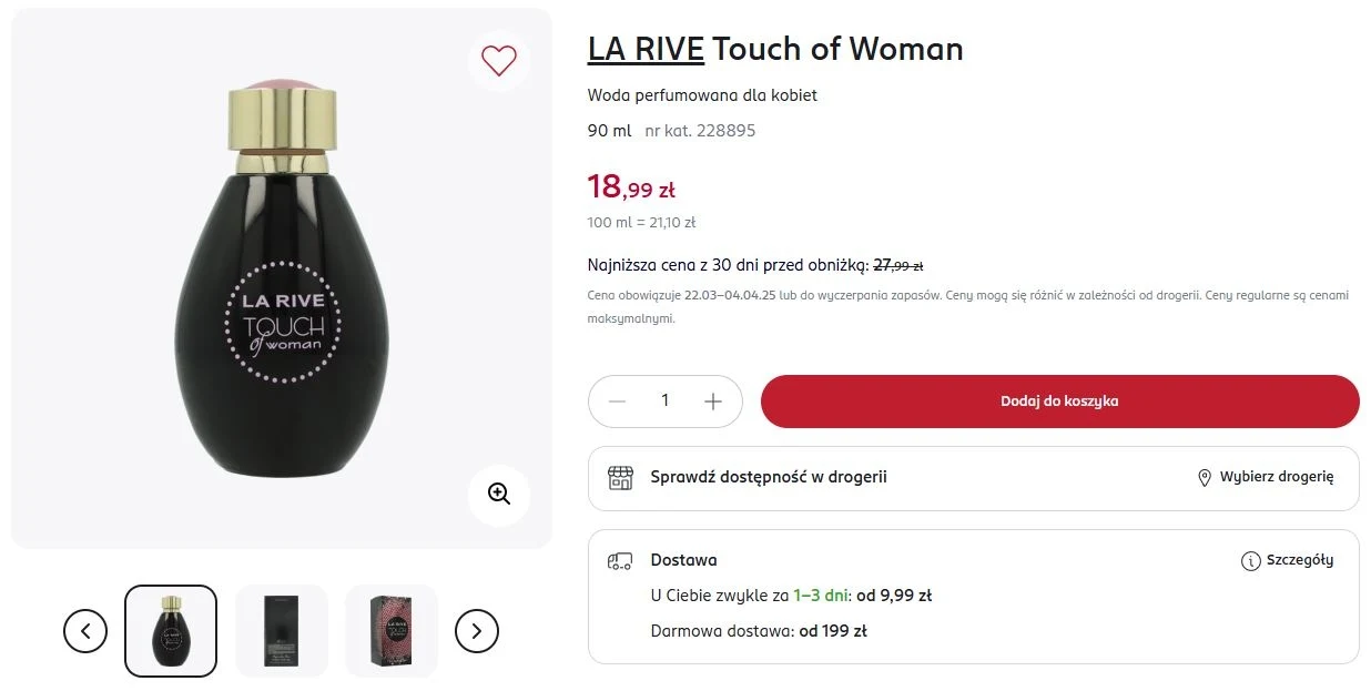 Rossmann oferuje promocję na perfumy LA RIVE!