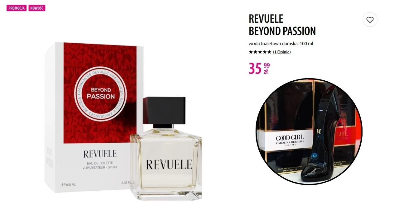 Revuele Beyond Passion - inspirowane perfumami Carolina Herrera Good Girl