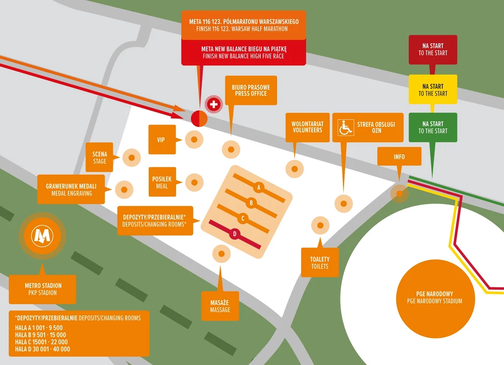 Mapa miasteczka podczas 116 123. Półmaratonu Warszawskiego Mapa miasteczka podczas 116 123. Półmaratonu Warszawskiego
