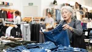 60-latko, szukaj w sklepie takich spodni. Optycznie wyszczuplają i podkreślają talię 