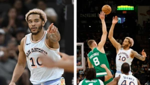 NBA. Jeremy Sochan zaczął mecz z Celtics w pierwszej piątce Spurs jako center i pokazał naprawdę dobrą skuteczność podczas całego spotkania