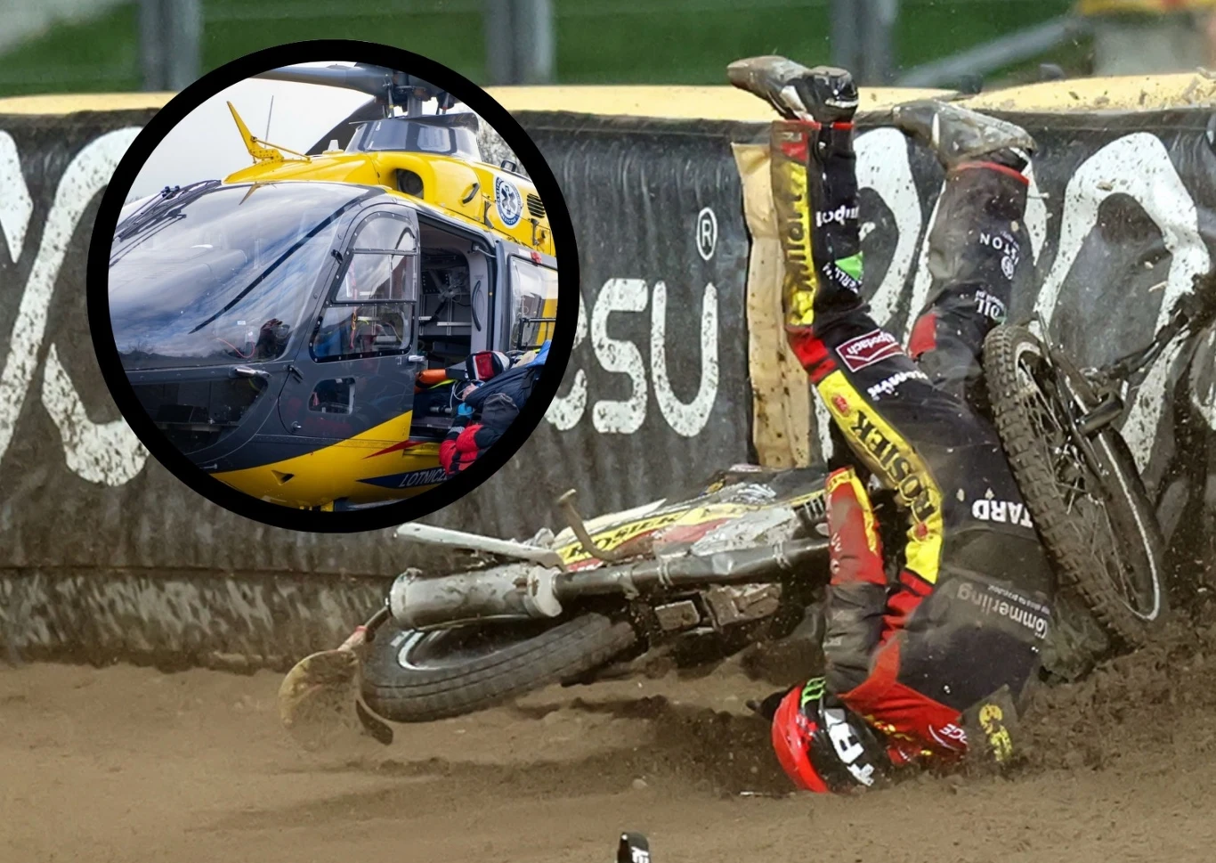 Upadający Tai Woffinden. Upadający Tai Woffinden.